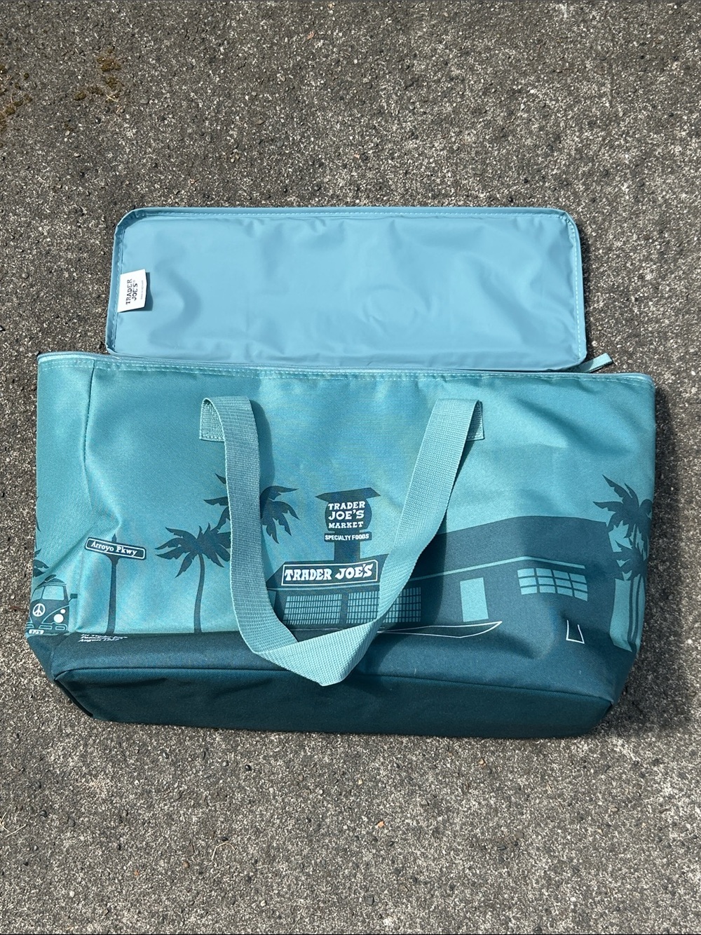 Trader Joe's Large Reusable Insulated Tote Bag - Teal (NWOT)